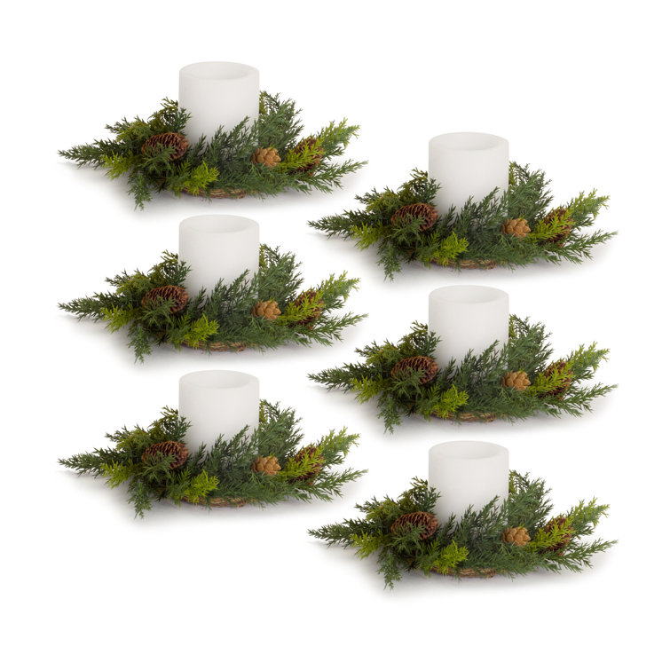 The Holiday Aisle® 3'' H Plastic / Acrylic Tabletop Candle Wreath Wayfair